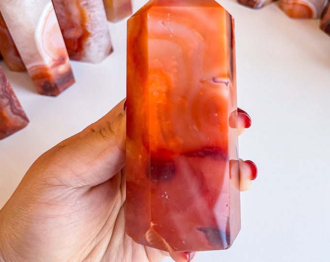 Carnelian crystal tower | Carnelian stone home decoration | carnelian stone healing crystal | birthstone gifts| wedding anniversary gift