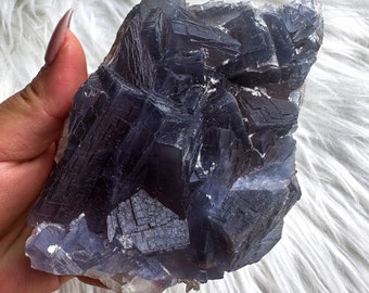 Rare Indigo fluorite premium fluorite specimen ( Pakistan, Baluchistan province, lorlai district ) crystal mineral specimen