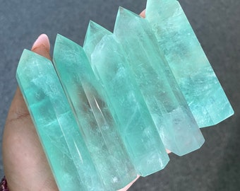 fluorite tower point healing crystal home decoration meditation reiki practice
