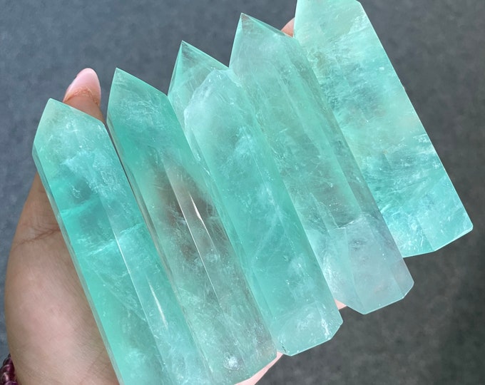 fluorite tower point healing crystal home decoration meditation reiki practice