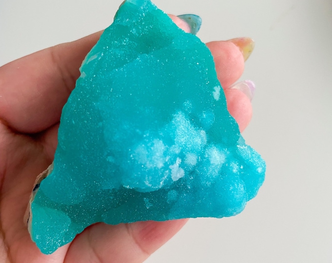 Blue aragonite with azurite and calcite rare crystal specimen