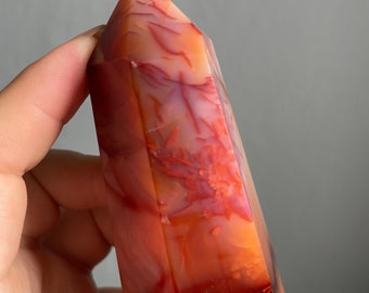 Carnelian crystal tower | Carnelian stone home decoration | carnelian stone healing crystal | birthstone gifts| wedding anniversary gift