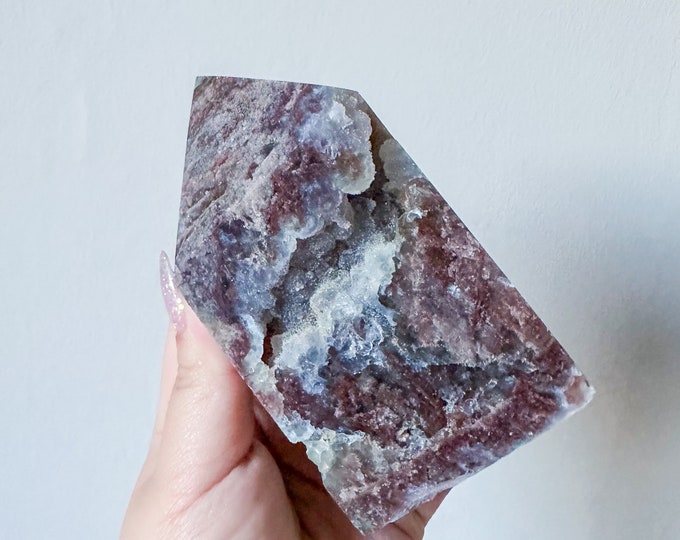 Matrix fluorite with quartz and calcite | rare fluorite crystal tower healing crystal