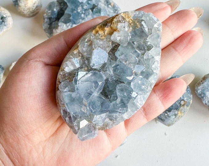 Celestite cluster, raw celestite, celestite geode, celestite crystal, natural celestite, crystal specimen