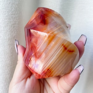 Carnelian crystal flame | Carnelian home decoration | carnelian stone healing crystal | birthstone gifts| wedding anniversary gift