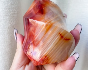Carnelian crystal flame | Carnelian home decoration | carnelian stone healing crystal | birthstone gifts| wedding anniversary gift