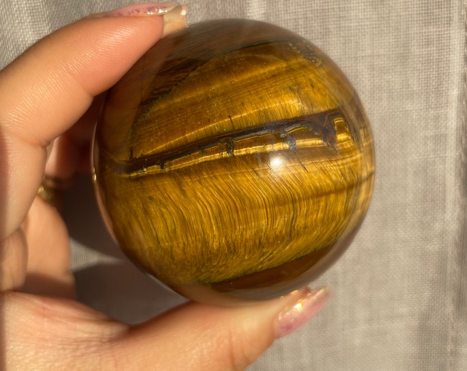 Tigers eye sphere | Rare found IRON tigers eye sphere home decoration |high quality crystal | birthstone gifts| wedding anniversary gift