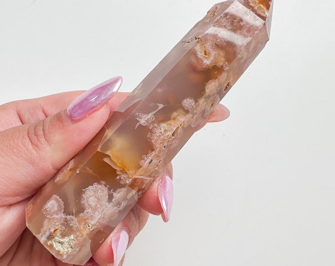 flower agate (PP) Crystal tower | flower agate crystal tower healing crystal home decor |crystal gift |unique home decor|