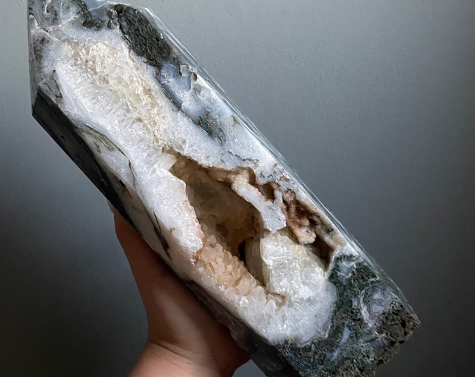 Moss agate crystal tower | moss agate home decoration | moss agate ornament | healing crystal | birthstone gifts| wedding anniversary gift