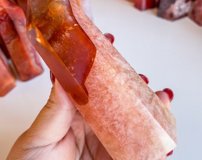 Carnelian crystal tower | Carnelian stone home decoration | carnelian stone healing crystal | birthstone gifts| wedding anniversary gift