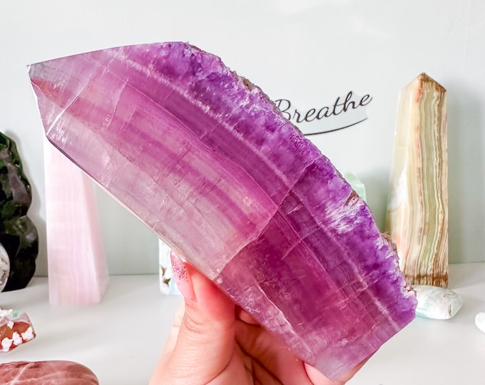 Pink-Purple Fluorite Tower - High Quality Crystal Home Decor - Healing Properties and Eye-Catching Design