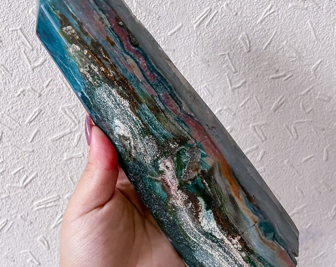 Druzy Ocean Jasper crystal tower healing crystal home decor