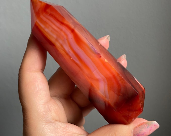 Carnelian crystal tower | Carnelian stone home decoration | carnelian stone healing crystal | birthstone gifts| wedding anniversary gift