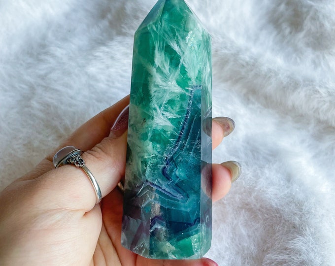 fluorite crystal tower healing crystal home decoration