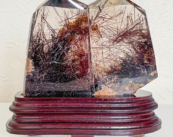 Red rutile quartz twin points Crystal high end crystal home decor