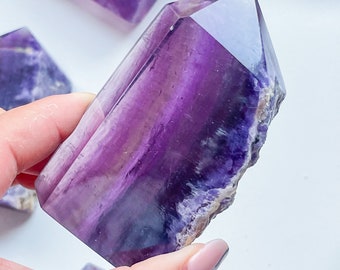 Fluorite tower slab| high quality fluorite crystal | purple fluorite freeform
