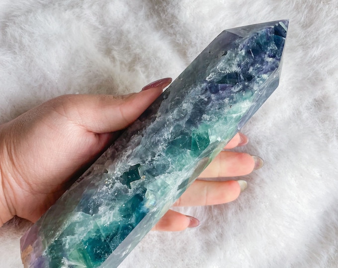 fluorite crystal tower healing crystal home decoration