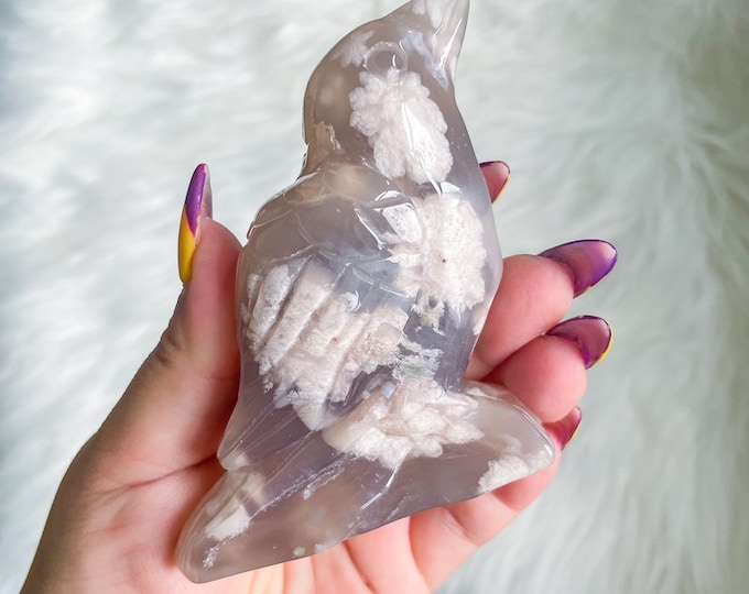 flower agate bird crystal sculpture hand carving natural crystal ornament home decoration