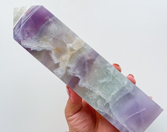 Fluorite crystal towers healing crystal home decoration | premium snowflake fluorite crystal tower 