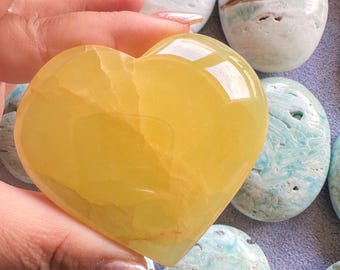 Reiki Healing lemon yellow calcite Heart- SolarPlexus-Happy & Joy