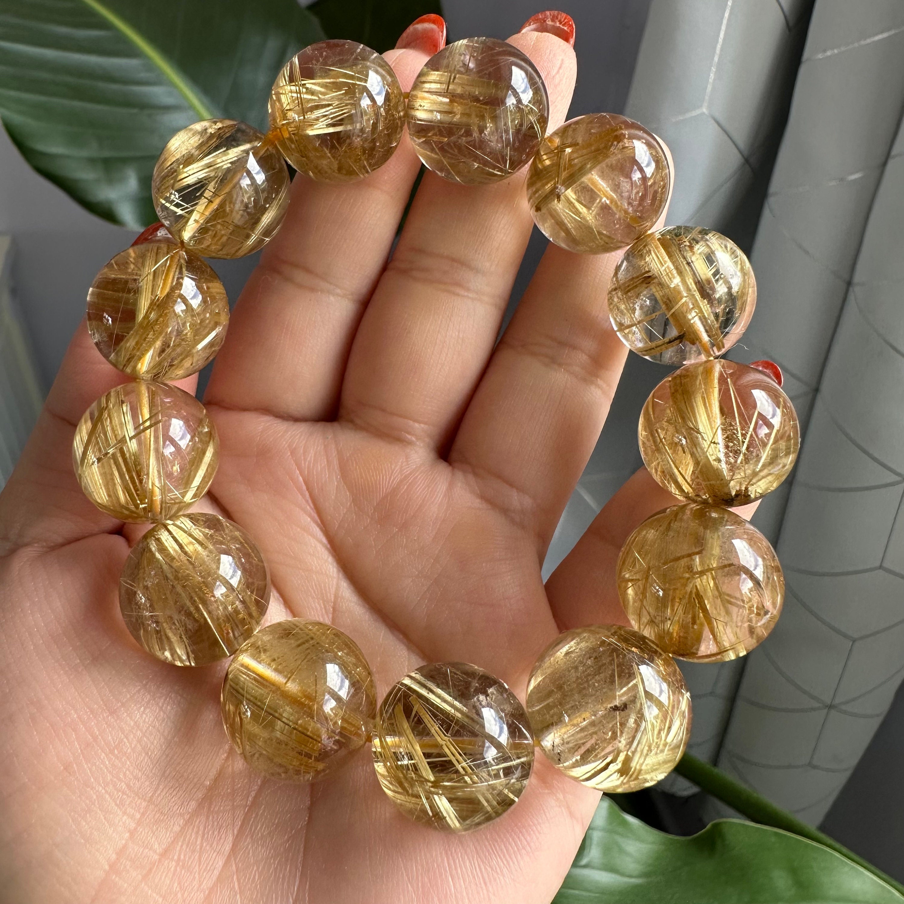 Premium Golden Rutilated Quartz Bracelet | Hight End Fine Crystal