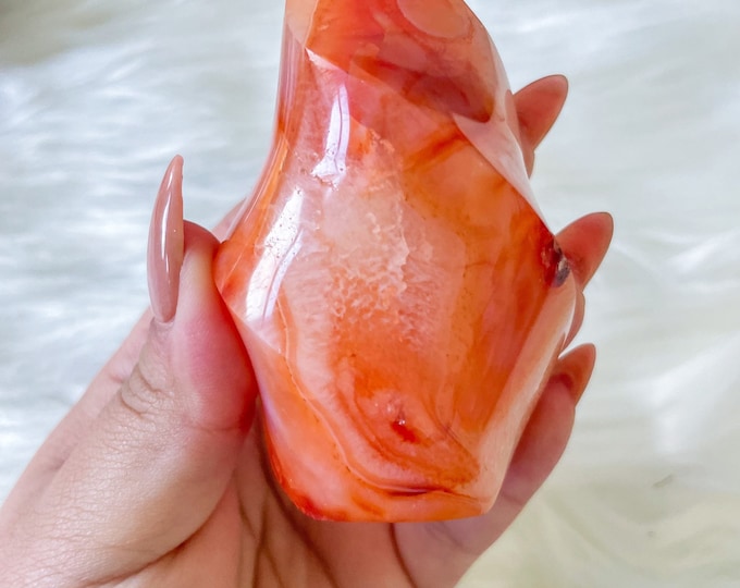 Carnelian crystal flame | Carnelian stone home decoration | carnelian stone healing crystal | birthstone gifts| wedding anniversary gift