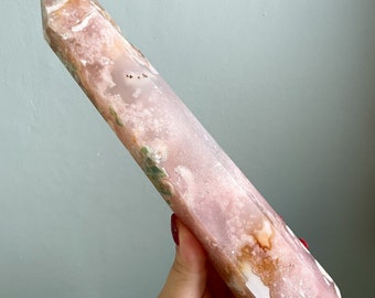 Flower agate crystal tower |cherry blossom agate home decoration | flower agate specimen | healing crystal | birthday gift|anniversary gift