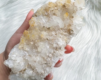 Rare found ! Golden aura clear quartz mineral specimen  | crystal healing home decoration | healing crystal | crystal decoration