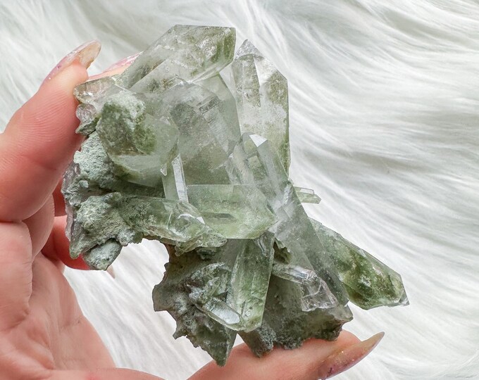 chlorite quartz mineral specimen | premium crystal cluster | crystal healing home decoration | healing crystal | crystal decoration
