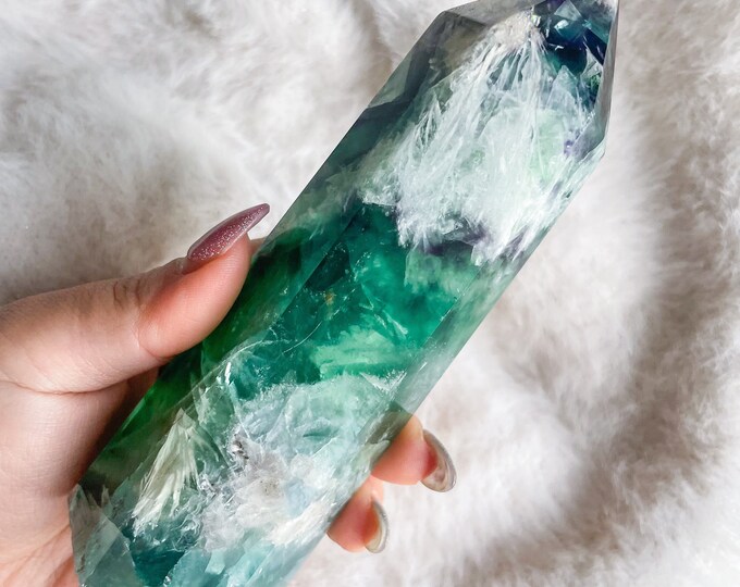 fluorite crystal tower healing crystal home decoration