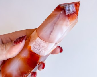 Carnelian crystal tower | Carnelian stone home decoration | carnelian stone healing crystal | birthstone gifts| wedding anniversary gift