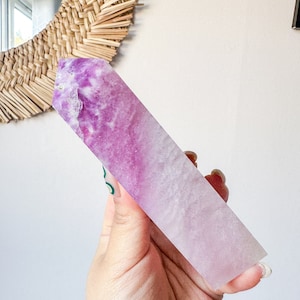 Pink Fluorite crystal tower | Fuchsia fluorite |silk fluorite | purple fluorite  crystal tower healing crystal home decoration