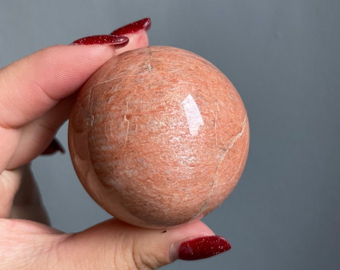 Peach moonstone sphere | healing crystal home decoration |rare crystal specimen | birthstone gifts| wedding anniversary gift