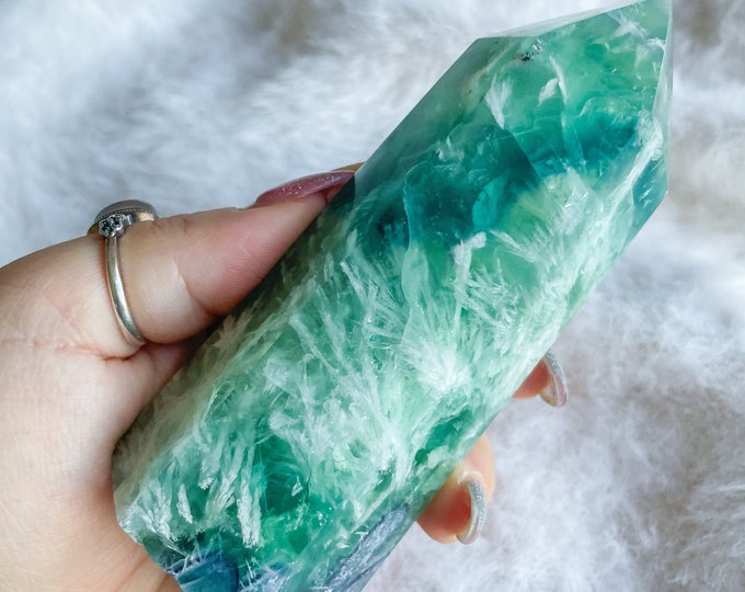 fluorite crystal tower healing crystal home decoration