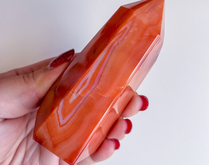 Carnelian crystal tower | Carnelian stone home decoration | carnelian stone healing crystal | birthstone gifts| wedding anniversary gift