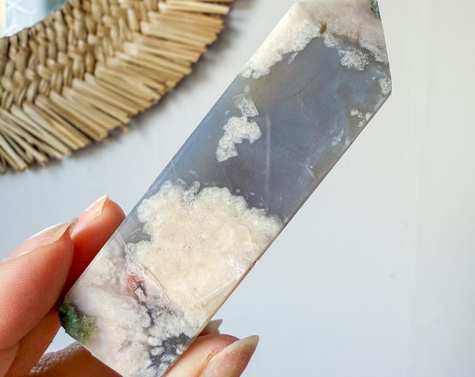 Flower agate geode Crystal tower (LY)  | High-quality flower agate crystal tower healing crystal home decor