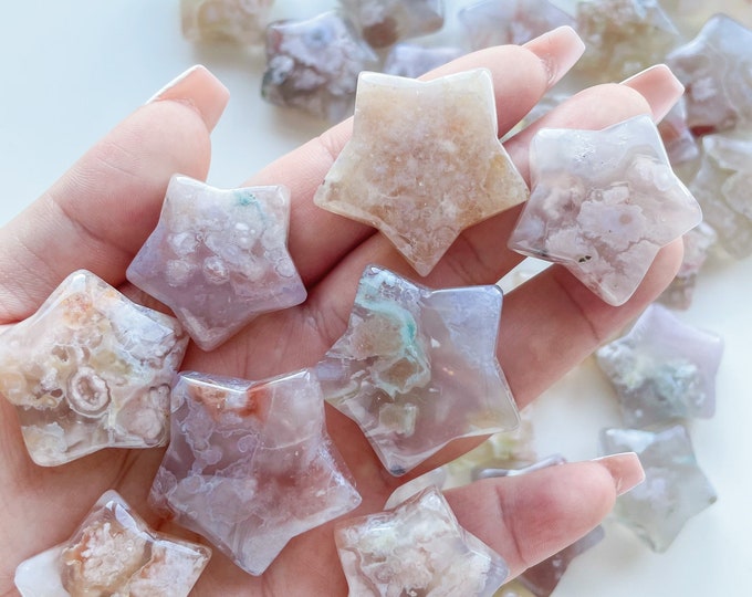 Crystal star | premium gem quality cherry blossom agate star