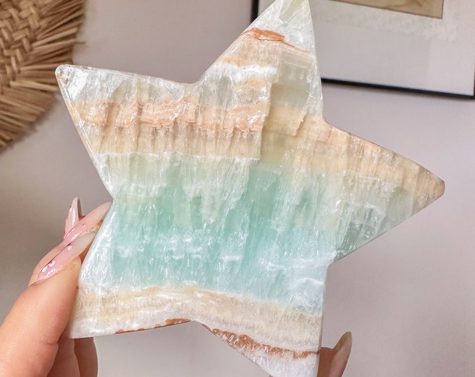 Caribbean Blue Calcite Crystal Star - Home Decoration | Healing Crystal Decor