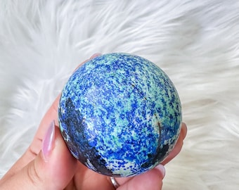 Rare Azurite with Malachite Sphere