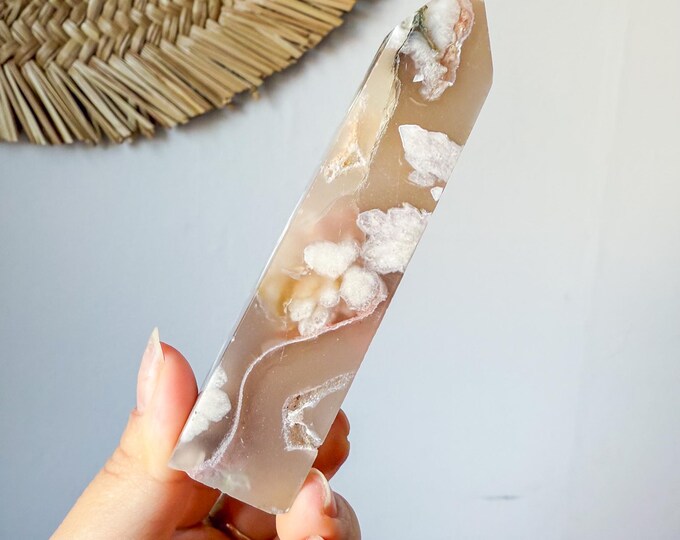 Flower agate geode Crystal tower (LY)  | High-quality flower agate crystal tower healing crystal home decor