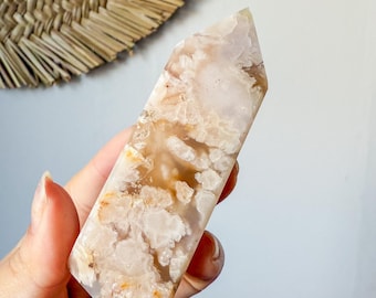 Flower agate geode Crystal tower (LY)  | High-quality flower agate crystal tower healing crystal home decor