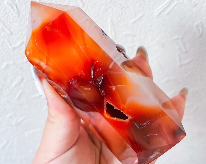 Carnelian crystal tower | Carnelian tower home decoration | carnelian stone  healing crystal | birthstone gifts| wedding anniversary gift