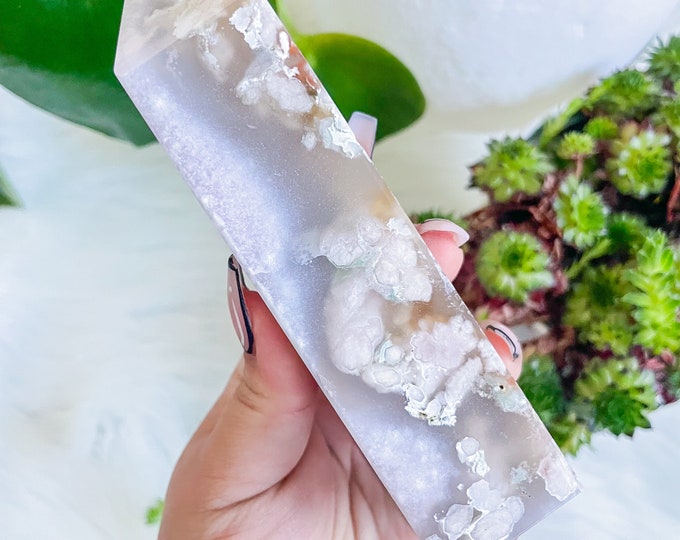 ice AMETHYST Flower agate crystal tower | amethyst with flower agate specimen | healing crystal | birthday gift|anniversary gift
