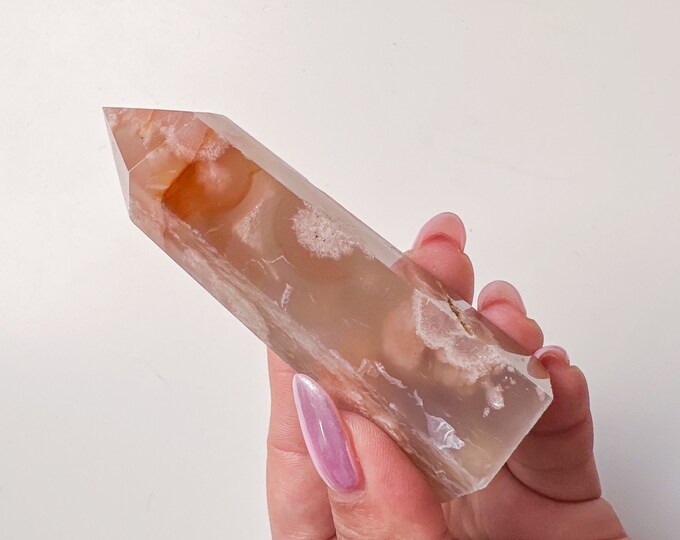 flower agate (PP) Crystal tower | flower agate crystal tower healing crystal home decor |crystal gift |unique home decor|