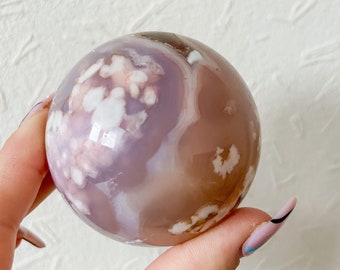 Flower agate crystal sphere|cherry blossom agate home decoration | flower agate specimen | healing crystal | birthday gift|anniversary gift 