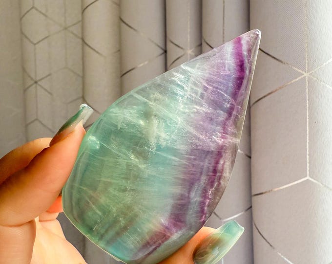 Green fluorite flame point healing crystal home decoration meditation | gift for her |gift for him |crystal gift