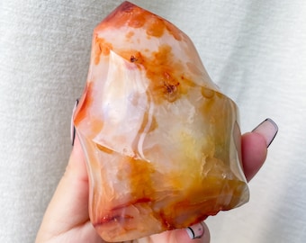 Carnelian crystal flame | Carnelian stone home decoration | carnelian stone healing crystal | birthstone gifts| wedding anniversary gift