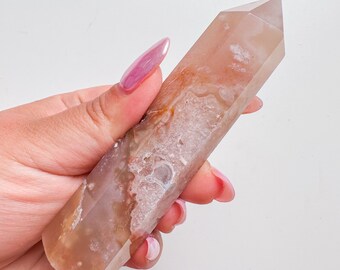 flower agate (PP) Crystal tower | flower agate crystal tower healing crystal home decor |crystal gift |unique home decor|