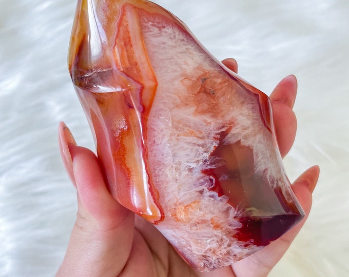 Carnelian crystal flame | Carnelian stone home decoration | carnelian stone healing crystal | birthstone gifts| wedding anniversary gift