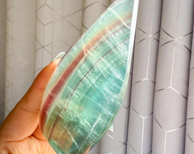 Green fluorite flame point healing crystal home decoration meditation | gift for her |gift for him |crystal gift